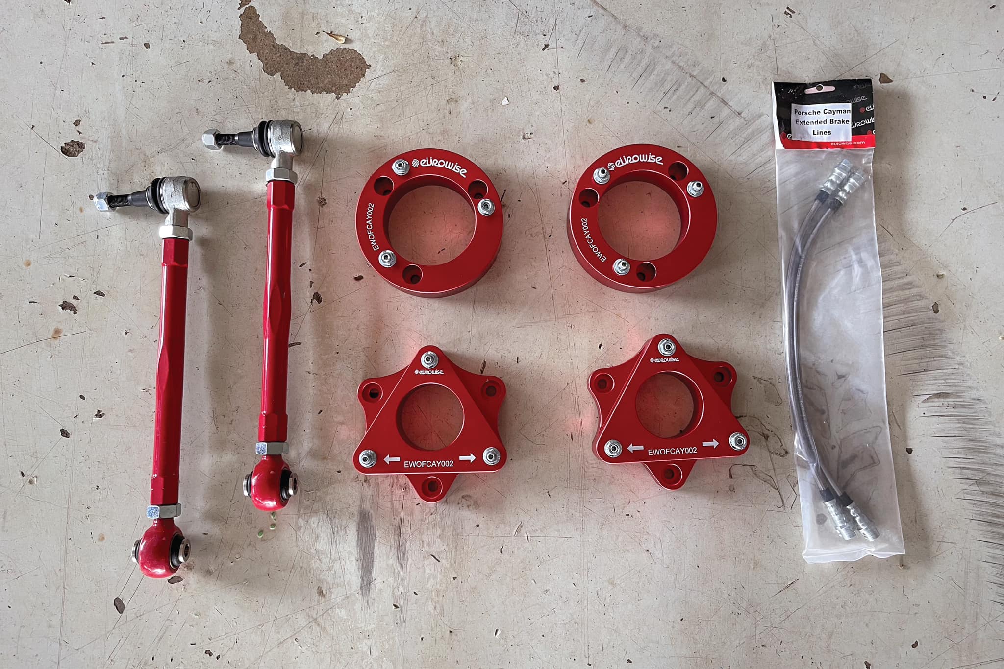 Eurowise lift kit components laid out