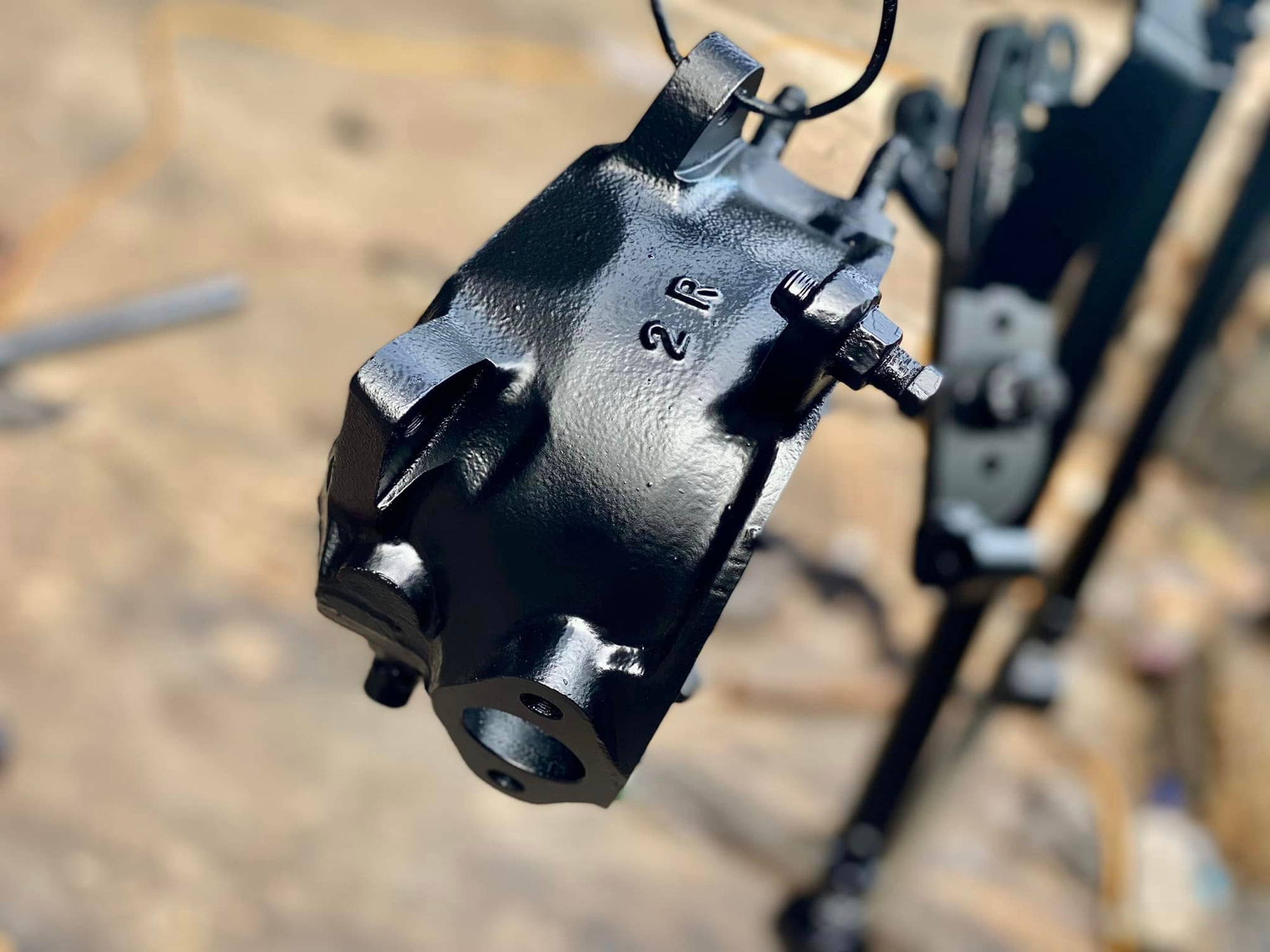Steering box cleaned and painted