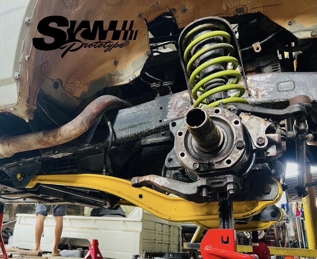 Coil spring on axle -- completed conversion