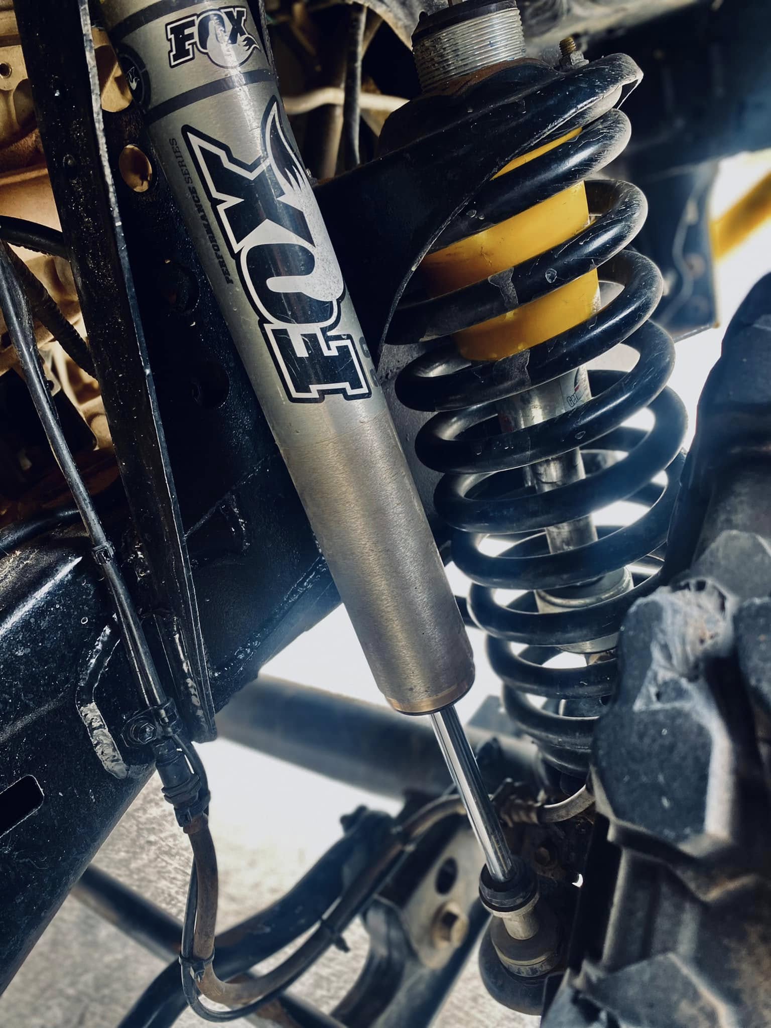 FOX coilover suspension close-up